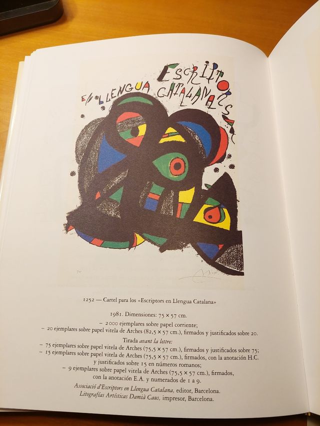 Cartel Miró: Escriptors llengua catalana 1981.