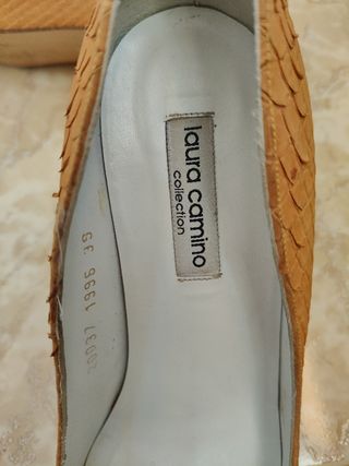 Zapatos Laura Camino tacón naranja 39