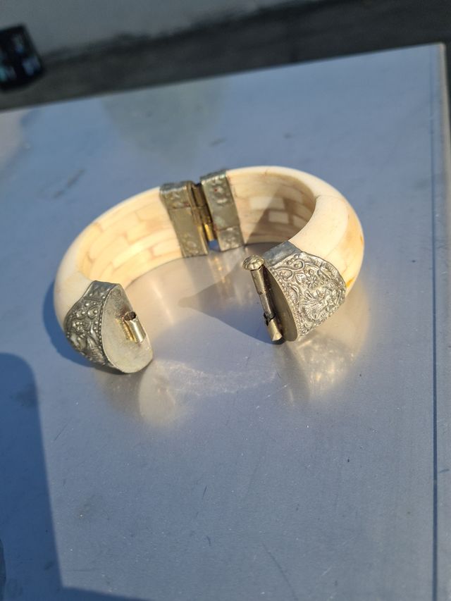 Bracciale osso vintage argento