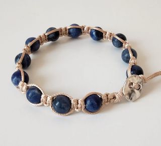 Bracciale Sodalite Blu & Corda Beige