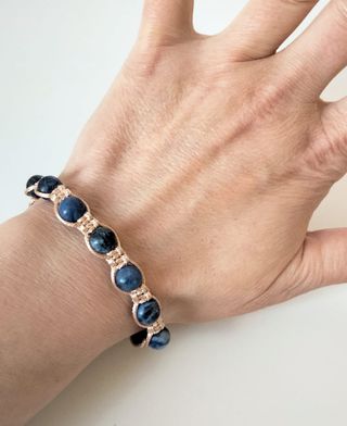 Bracciale Sodalite Blu & Corda Beige