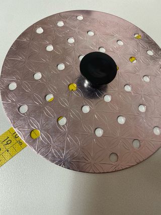 Tapadera cocina vintage aluminio color rosado