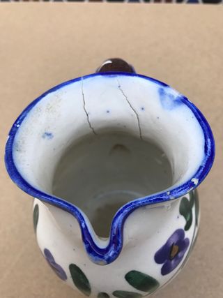 Jarrón azul y blanco cerámico