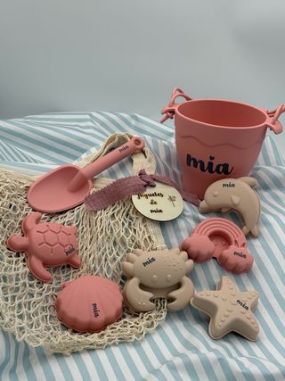 Juguetes playa bebé - Cubo y pala silicona