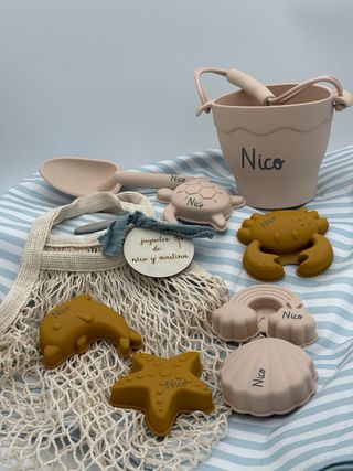 Juguetes playa bebé - Cubo y pala silicona