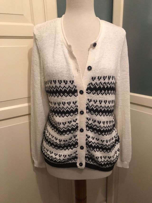 Chaqueta punto Lloyd's blanco-negro