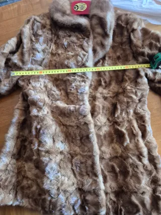 Abrigo piel marrón mujer