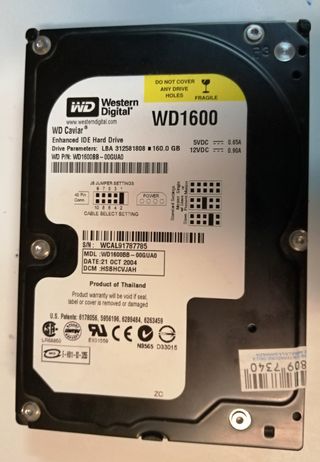Hard Disk Western Digital 160GB. Caviar WD1600BB
