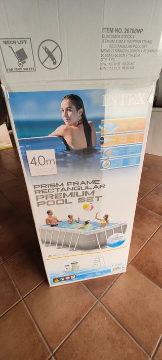 Depuradora INTEX con clorador salino y piscina 4m