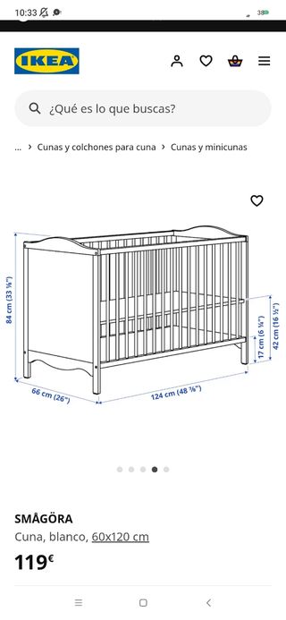Cuna SMÅGÖRA Ikea - 60x120cm