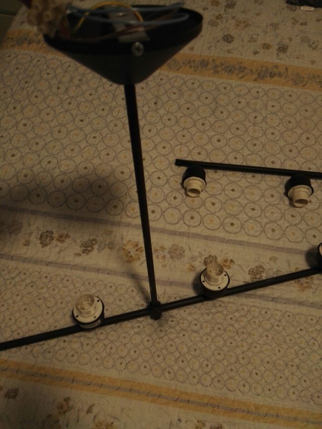 Lámpara techo metalica negra - 2uds