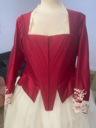 Corpiño fallero seda rojo 