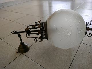 Lampadario stile antico in vetro