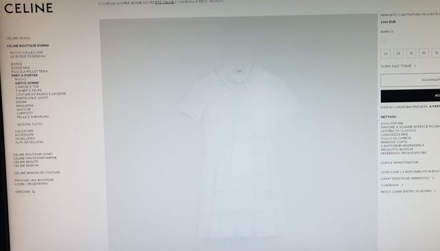 Céline Paris Abito Mini MC Cotone Jersey Sulky M