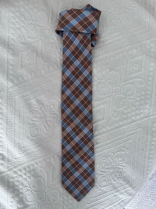 Corbata Façonnable azul y marrón