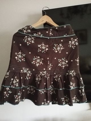 Falda marrón floral - Talla única