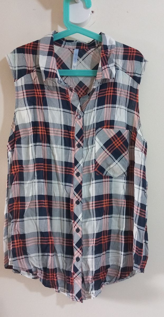 Camisa sin mangas a cuadros - Talla M