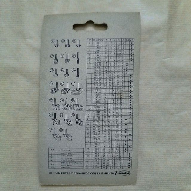 Fresa Virutex 11.40.55 para  madera. Diámetro 6 mm