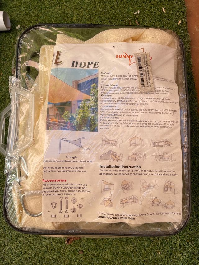 Toldo Vela SUNNY GUARD 2x2m Crema