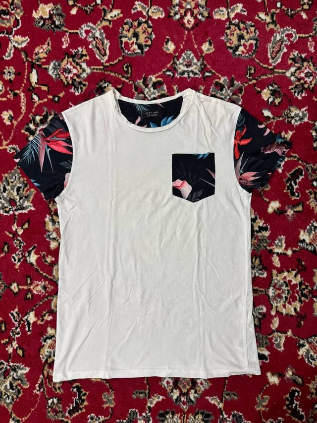 Maglietta Fiori Zara Nuova Taglia S Uomo