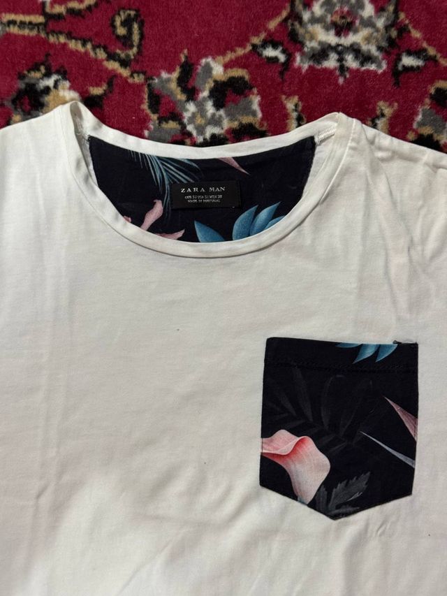 Maglietta Fiori Zara Nuova Taglia S Uomo
