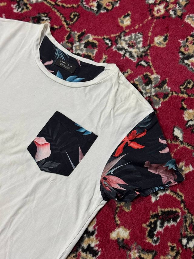 Maglietta Fiori Zara Nuova Taglia S Uomo