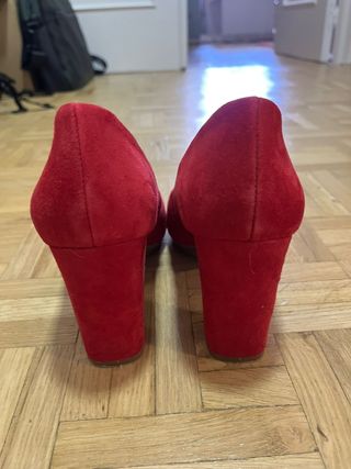 Zapatos tacón rojo mujer