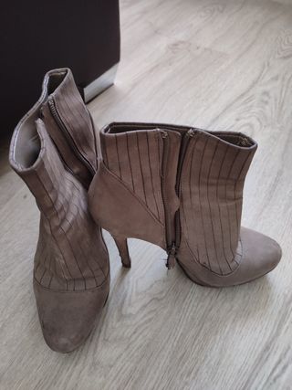 Botines tacón gris | Botas mujer