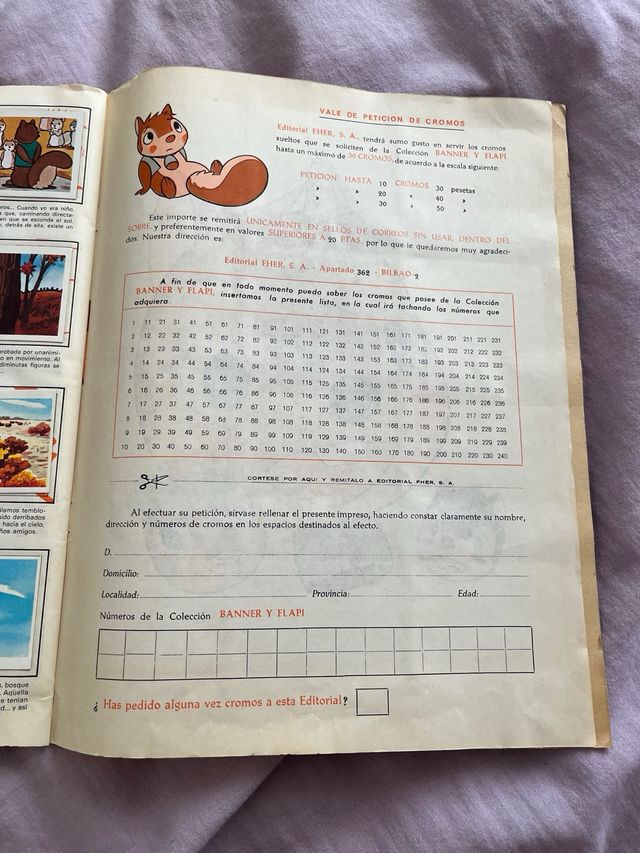 Álbum cromos Banner y Flapi