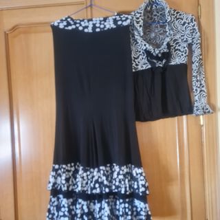 Conjunto flamenco blanco y negro