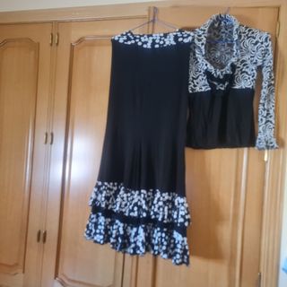 Conjunto flamenco blanco y negro