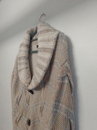Chaqueta lana beige-gris caballero