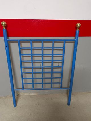 Cabecero azul metal forja artesanal