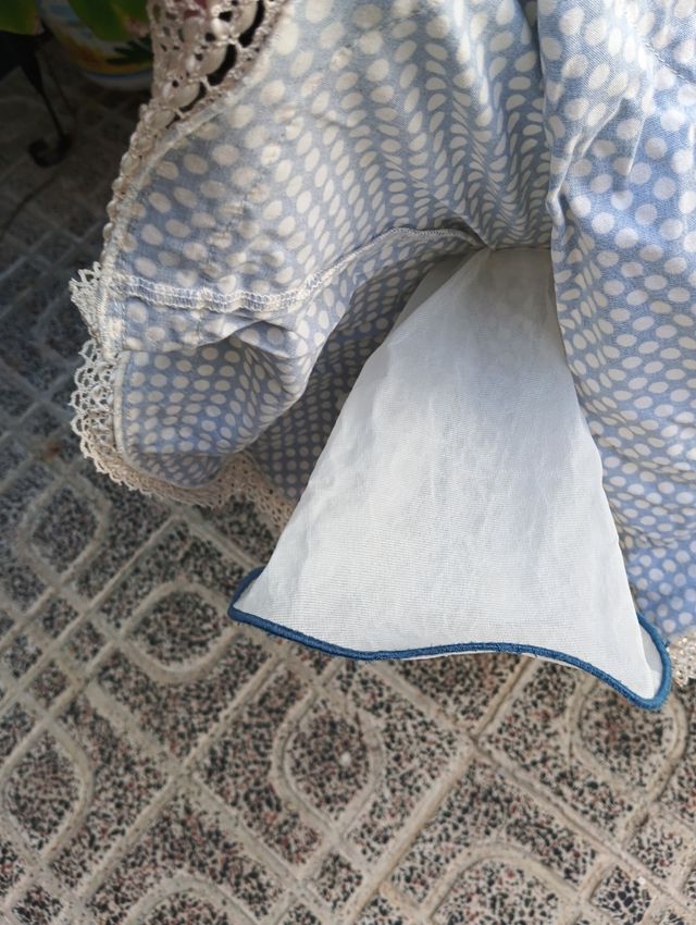 Traje Flamenca Azul y Blanco