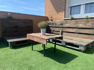 Sofá pallet terraza - marron