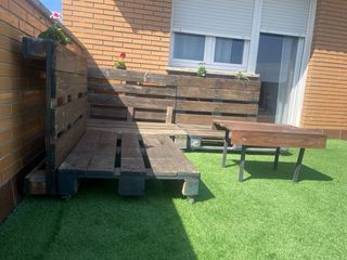 Sofá pallet terraza - marron