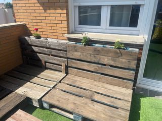 Sofá pallet terraza - marron