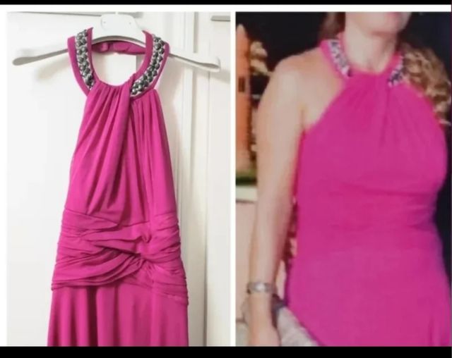 Vestido ceremonia fucsia largo