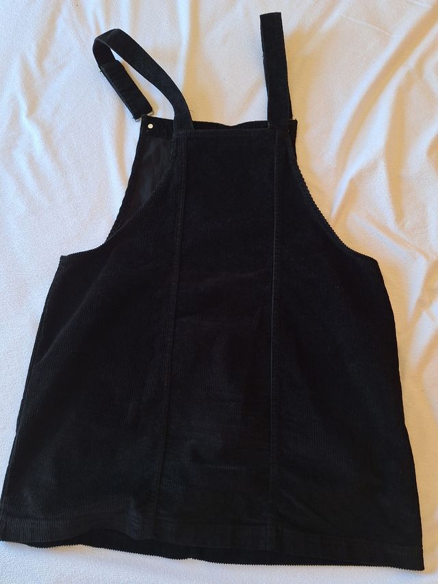 Vestido peto pana negro