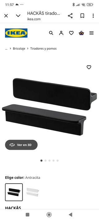 Tiradores HACKAS Ikea - Antracita 100mm (6€ dos un