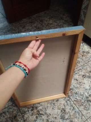 Cuadro abstracto dorado y blanco