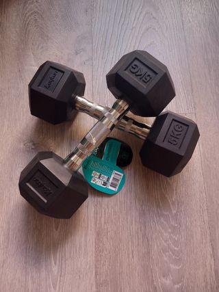 Juego 2 mancuernas hexagonales 5kg NUEVAS