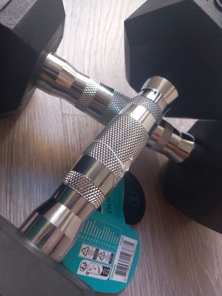 Juego 2 mancuernas hexagonales 5kg NUEVAS