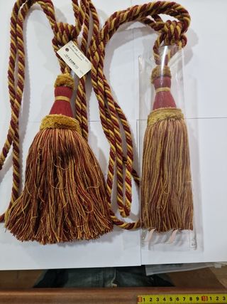Alzapaños Granados vintage rojo-dorado borl . 20cm