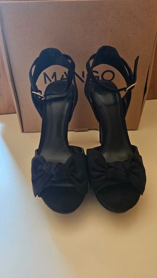 Sandalias tacón Mango negras 37