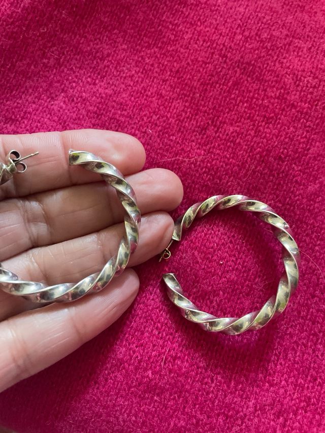 Orecchini argento - cerchi intrecciati