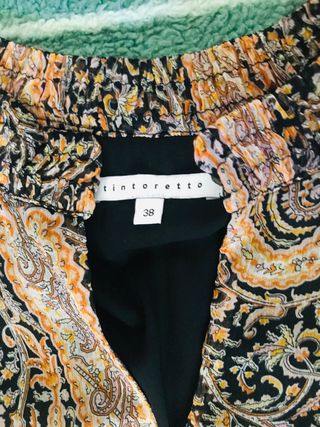 Vestido Tintoretto paisley - Negro/Naranja