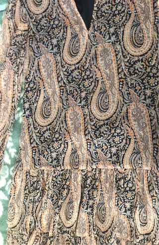 Vestido Tintoretto paisley - Negro/Naranja