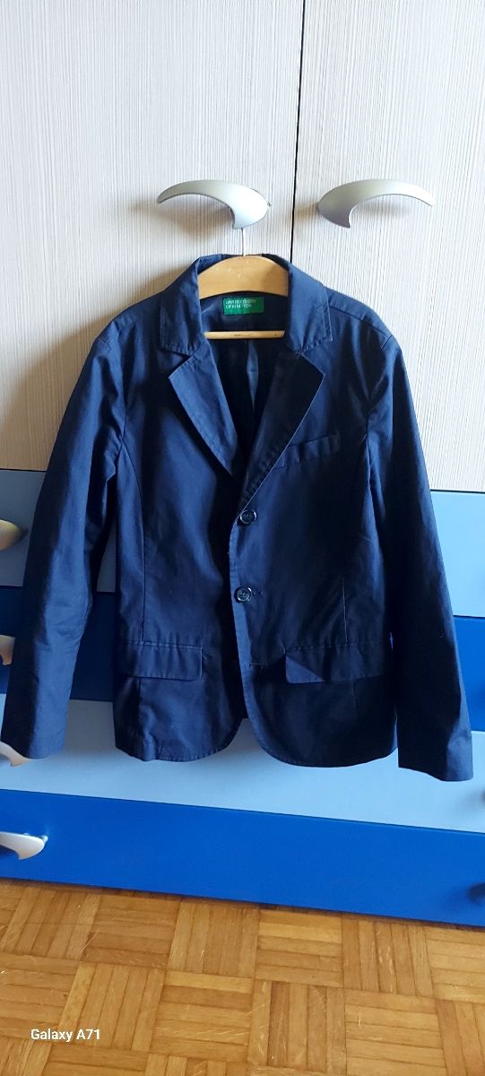 Giacca elegante bimbo cotone blu