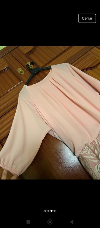 Vestido fiesta mujer rosa-dorado